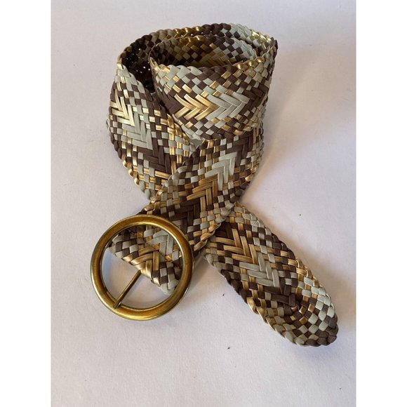 Braided Wide Belt in Various Metallic Colors - Picture 4 of 13